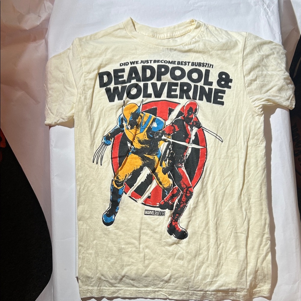Marvel Deadpool & Wolverine ‘Did We Just Become Best Bubs?!?!’ Cream T-Shirt
